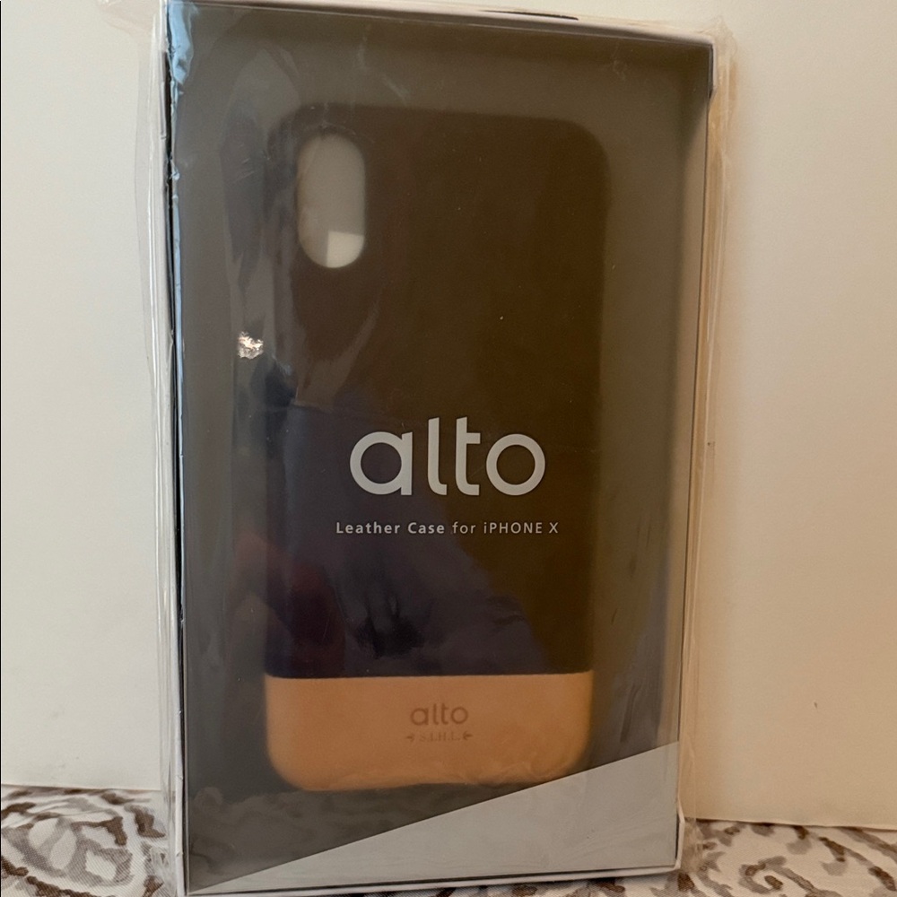 Black and Tan Leather Case for iPhone X
